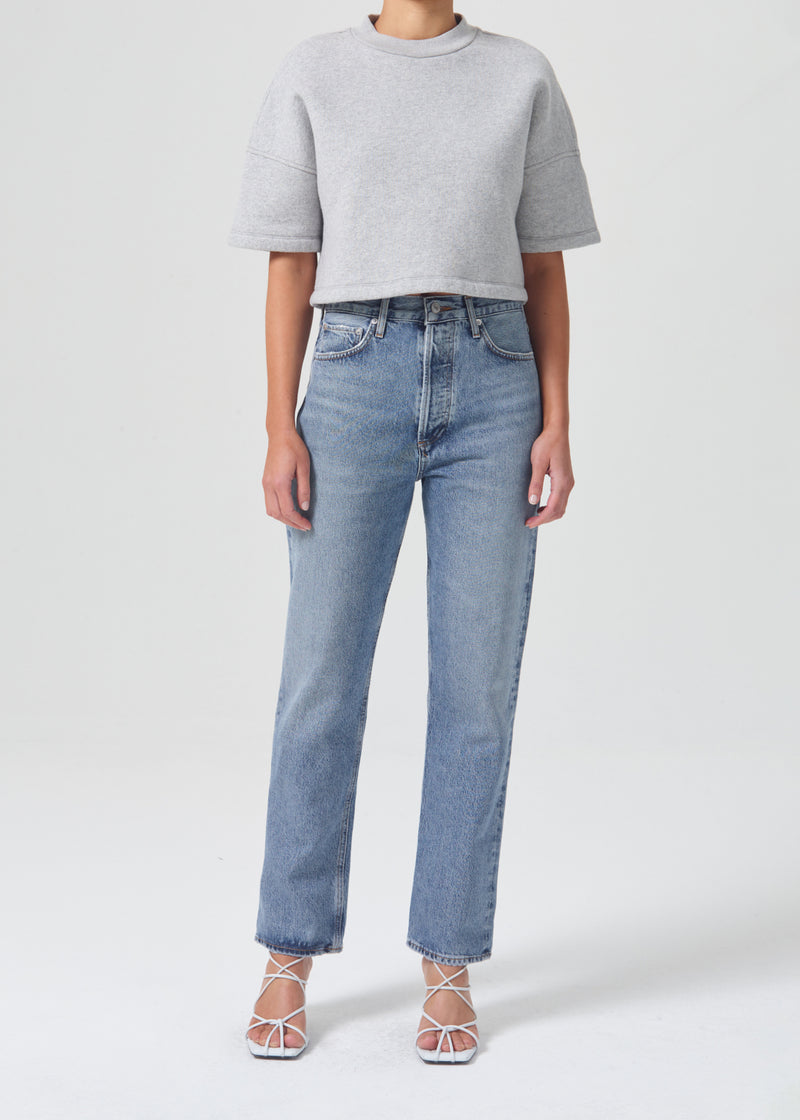 Bukser | 90's Pinch Waist High Rise Straight in Navigate